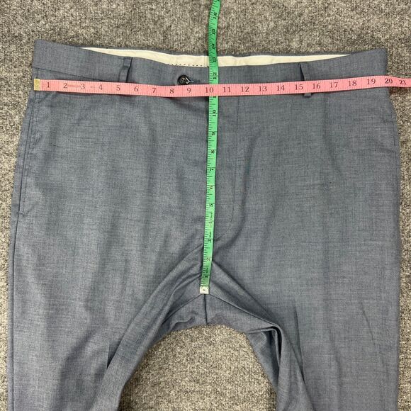 Daniel Cremieux Pants Mens 40 Shark Blue Straight Leg Stretch Flat Front Dress - Picture 7 of 11